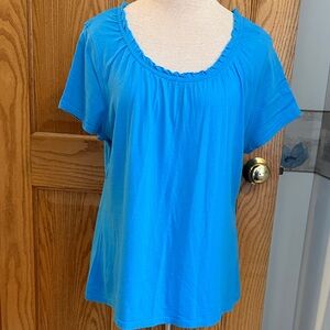 Croft & Barrow Aqua Blue Short Sleeve Top